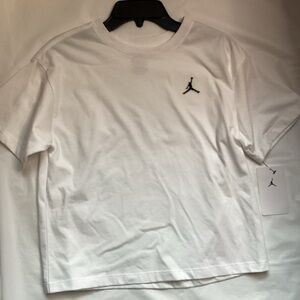 Jordan Kids White Tee with Black Logo